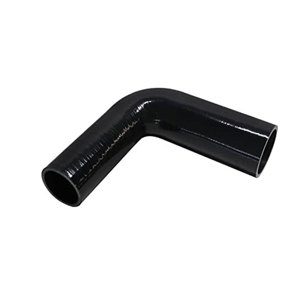Black 90° silicone reducer hose elbow with two connected tube ends