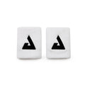 White JOOLA Trinity wristbands (2-pack) with black logo marks