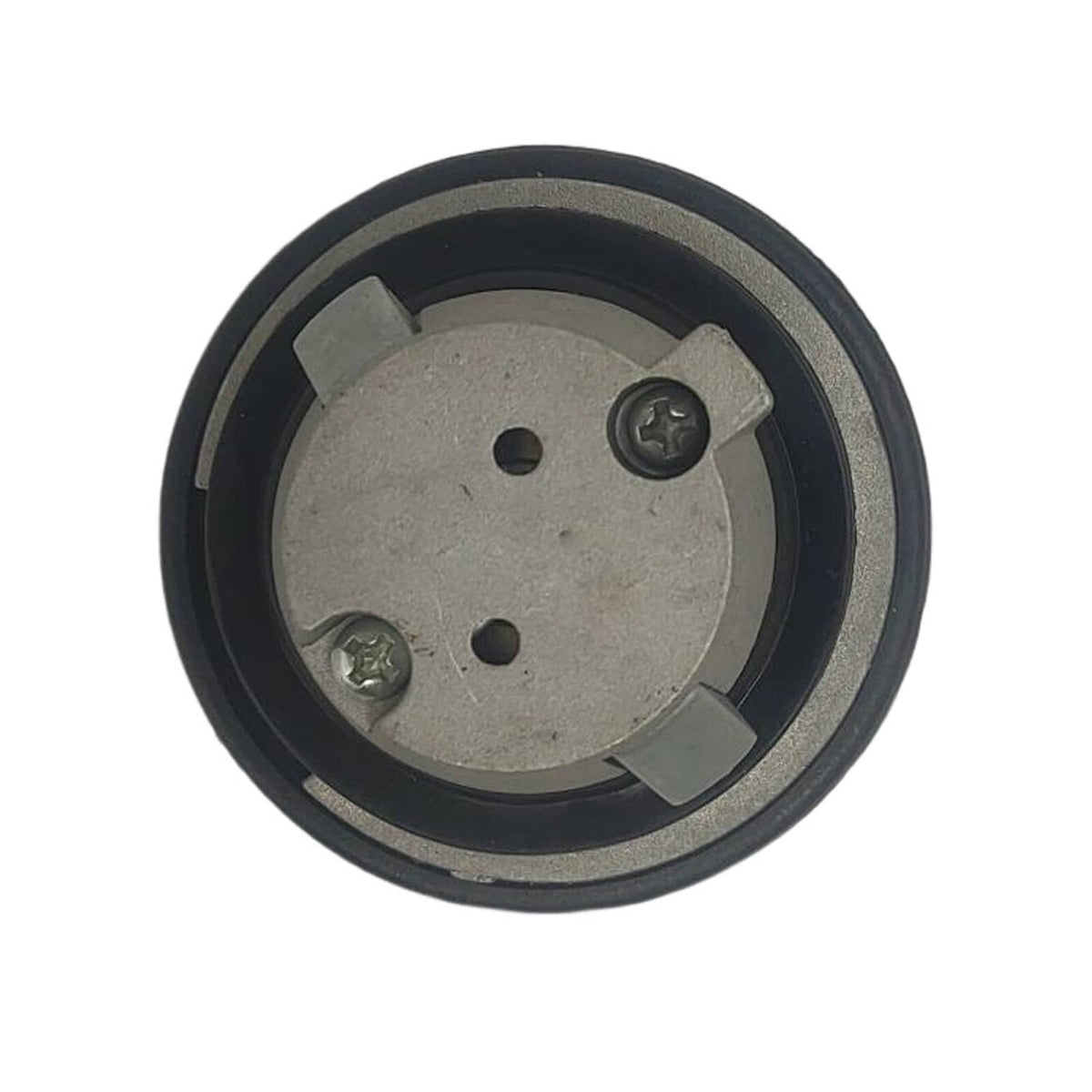 Gas cap lock assembly disc with two screws and outer black ring