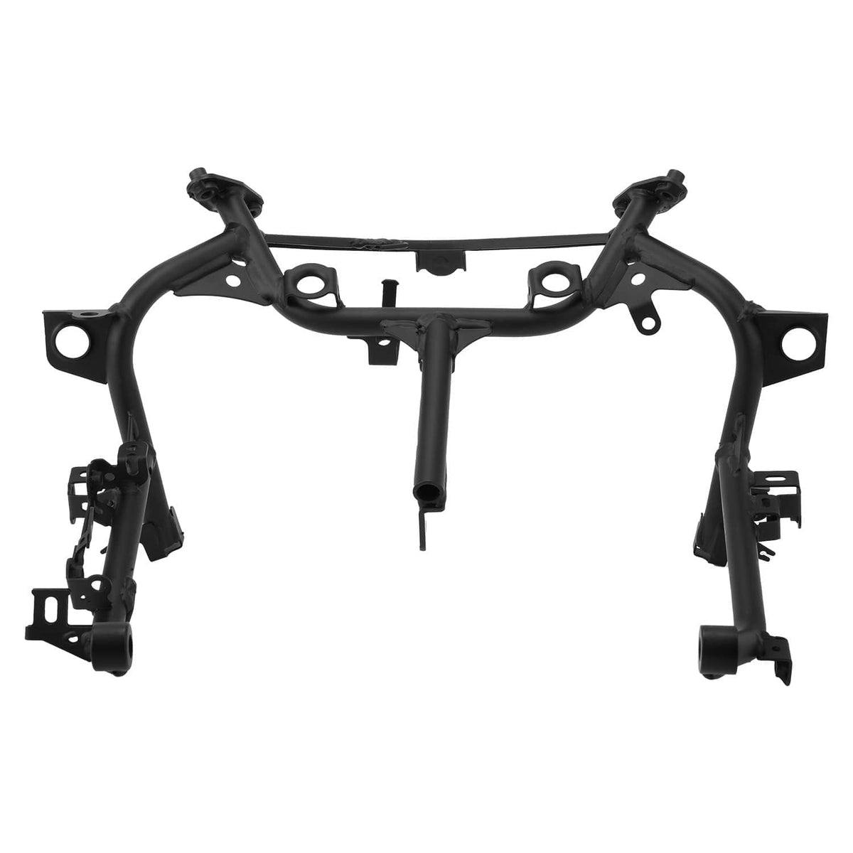 Black front headlight bracket frame with corner mounts and crossbar