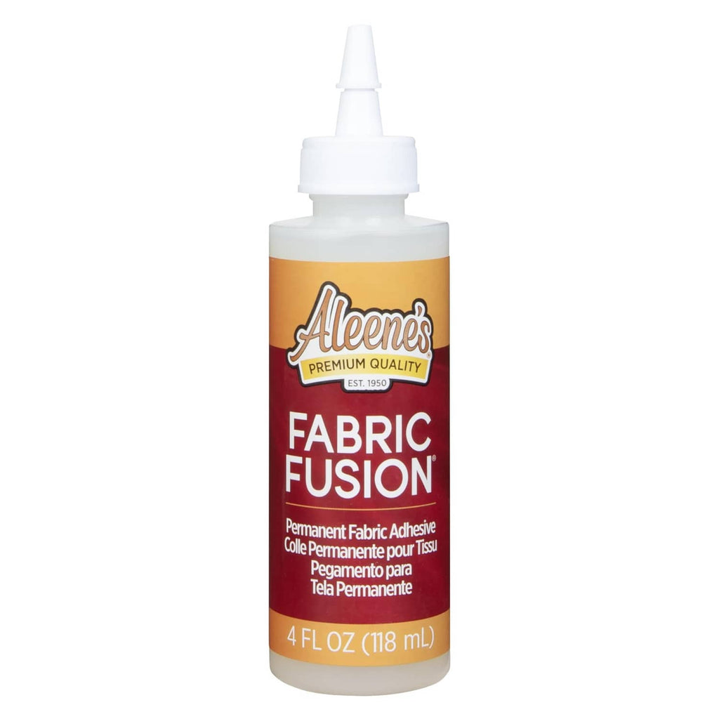 Aleene's Fabric Fusion permanent adhesive bottle with white pour cap, 4 fl oz.
