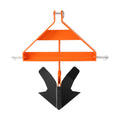 Orange steel 3-point middle buster quick hitch with black ground blade and twin pins