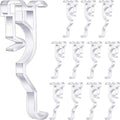 Set of clear plastic arc-shaped valance clips with curved retainer arms