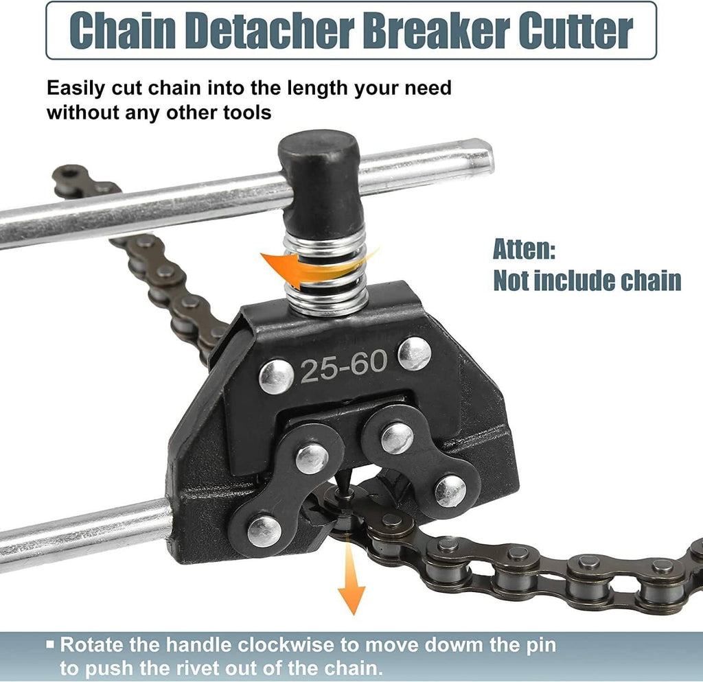 Chain detacher breaker cutter tool with steel cross handles and black pin pressing head