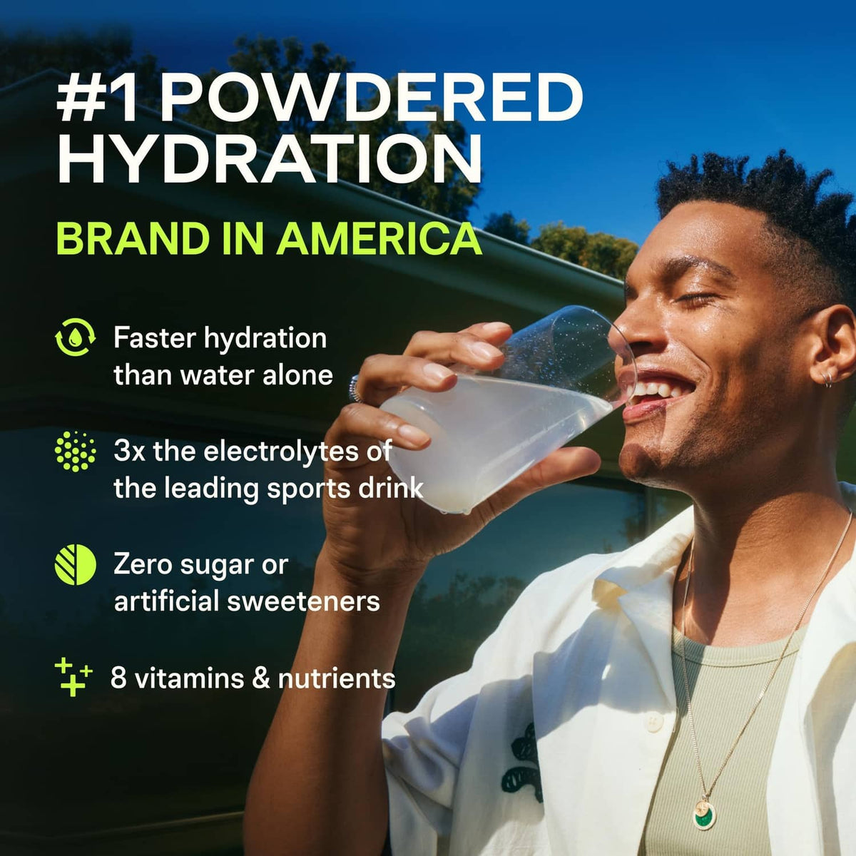 Liquid I.V. sugar-free hydration electrolyte drink mix being sipped from a water bottle