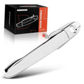 Chrome exterior door handle with key cylinder and mounting base