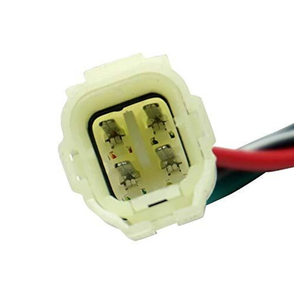 Ignition switch electrical connector with red and black wire leads