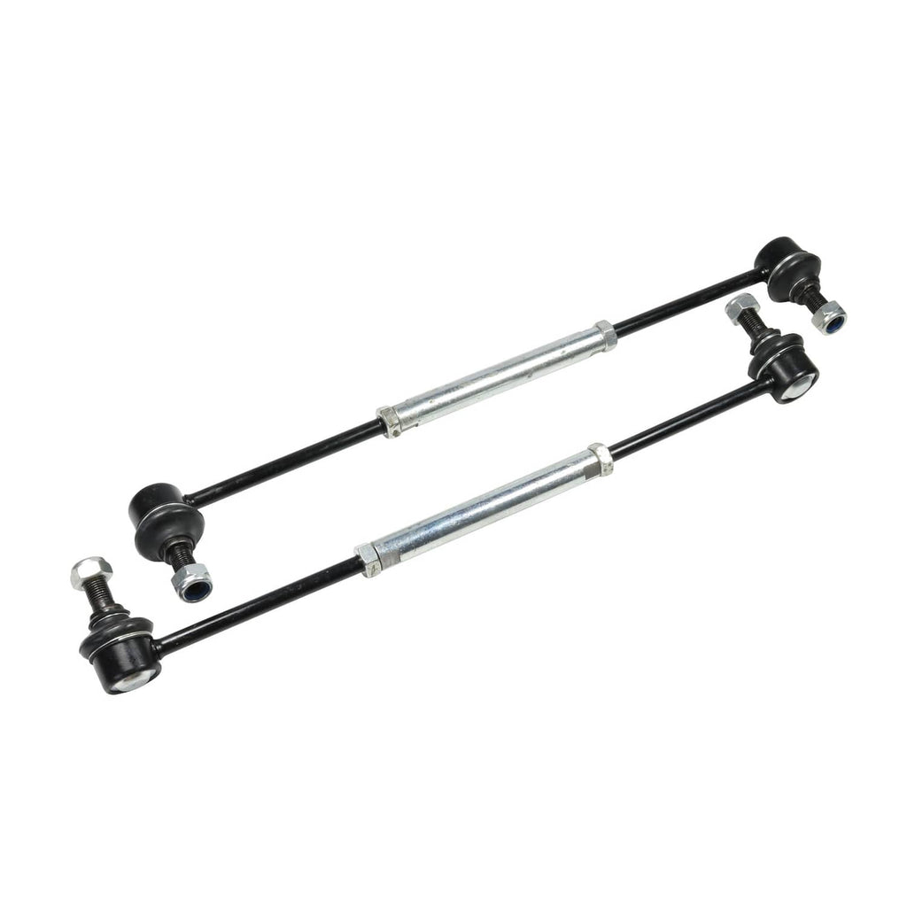 Pair of black suspension rods with silver shafts and end link ball joints