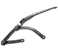 Black right windshield wiper arm with curved link and mounting hardware.