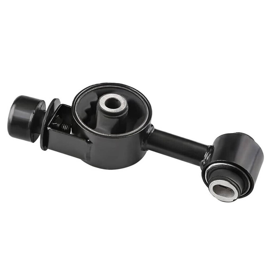 Engine motor mount upper torque strut with circular bushing and rubber isolator