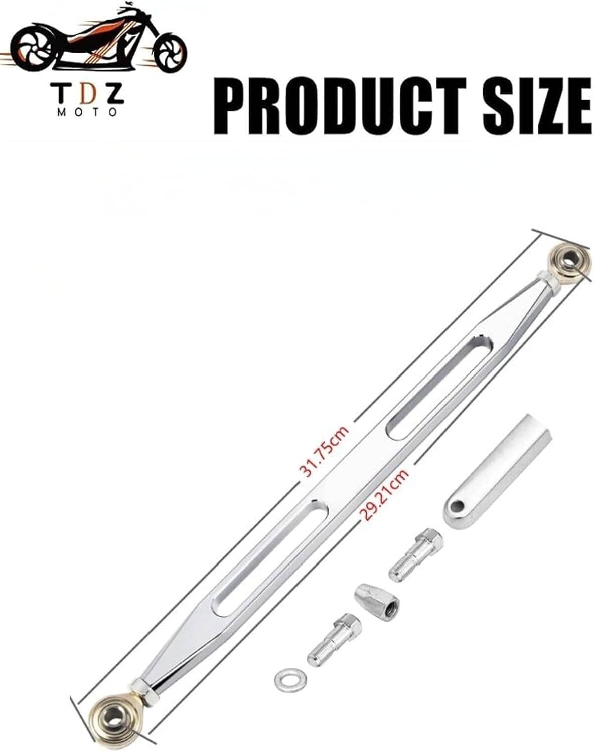 Chrome shift linkage rod with mounting hardware pieces