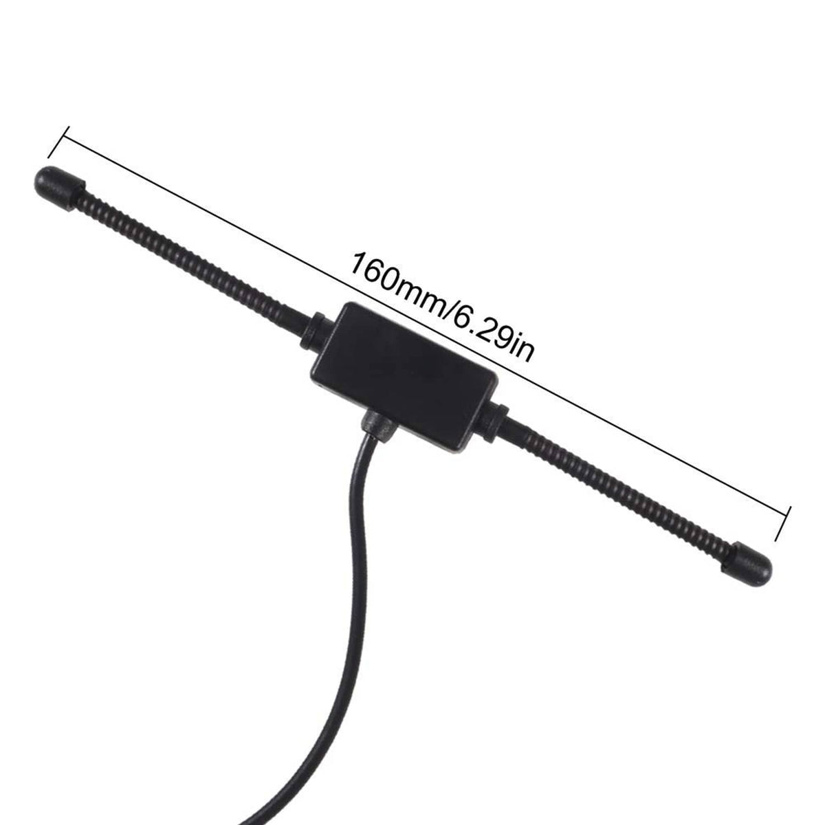 Dipole antenna bar with inline control box and two end mounts, 160mm length