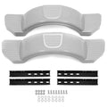 Gray trailer fender and step set with two curved covers and mounting hardware