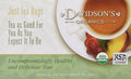 Organic green tea blend tea bag box with cinnamon and chamomile, 100 unwrapped bags