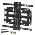 Ultra-slim black TV wall mount bracket with flat rails and centered mounting plate