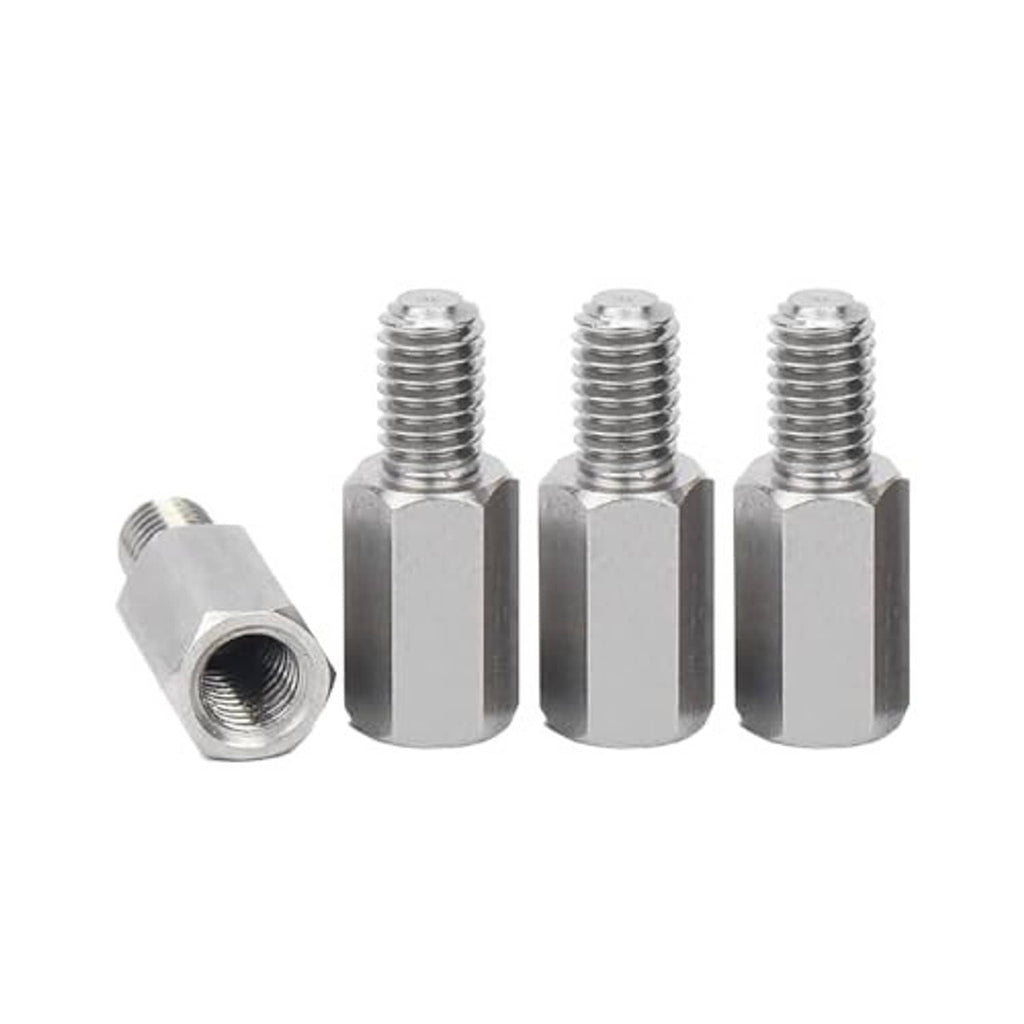 Metal monitor wall-mount spacer adapters with threaded hex posts and socket end
