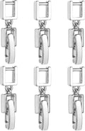 Silver fold-over clasp extender set with chain-link clips, 6-piece pack