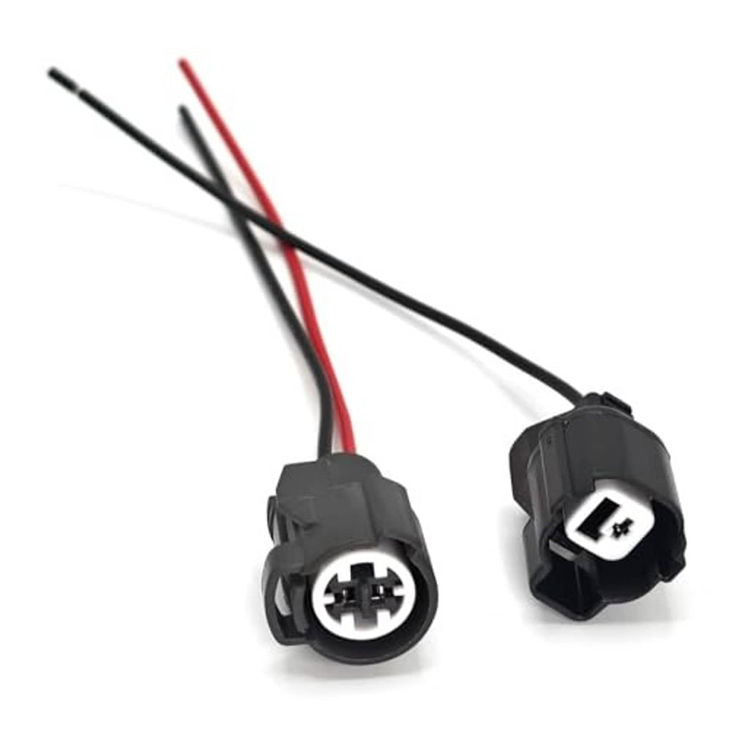 Oil pressure switch wire pigtail kit, two black plug connectors with red/black leads