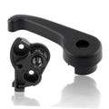 Black hood latch release handle assembly with mounting bracket and pivot mechanism