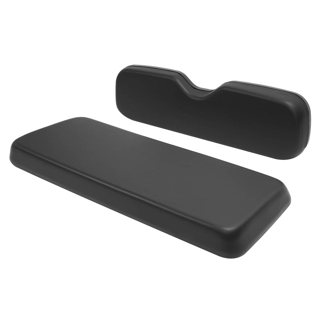 Black rear seat bottom and backrest cushion set with molded contoured shapes