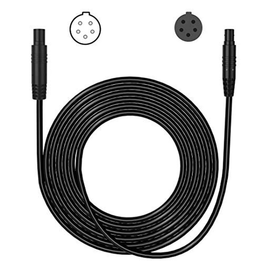 Car dash cam rear view backup camera cable with two black connector ends