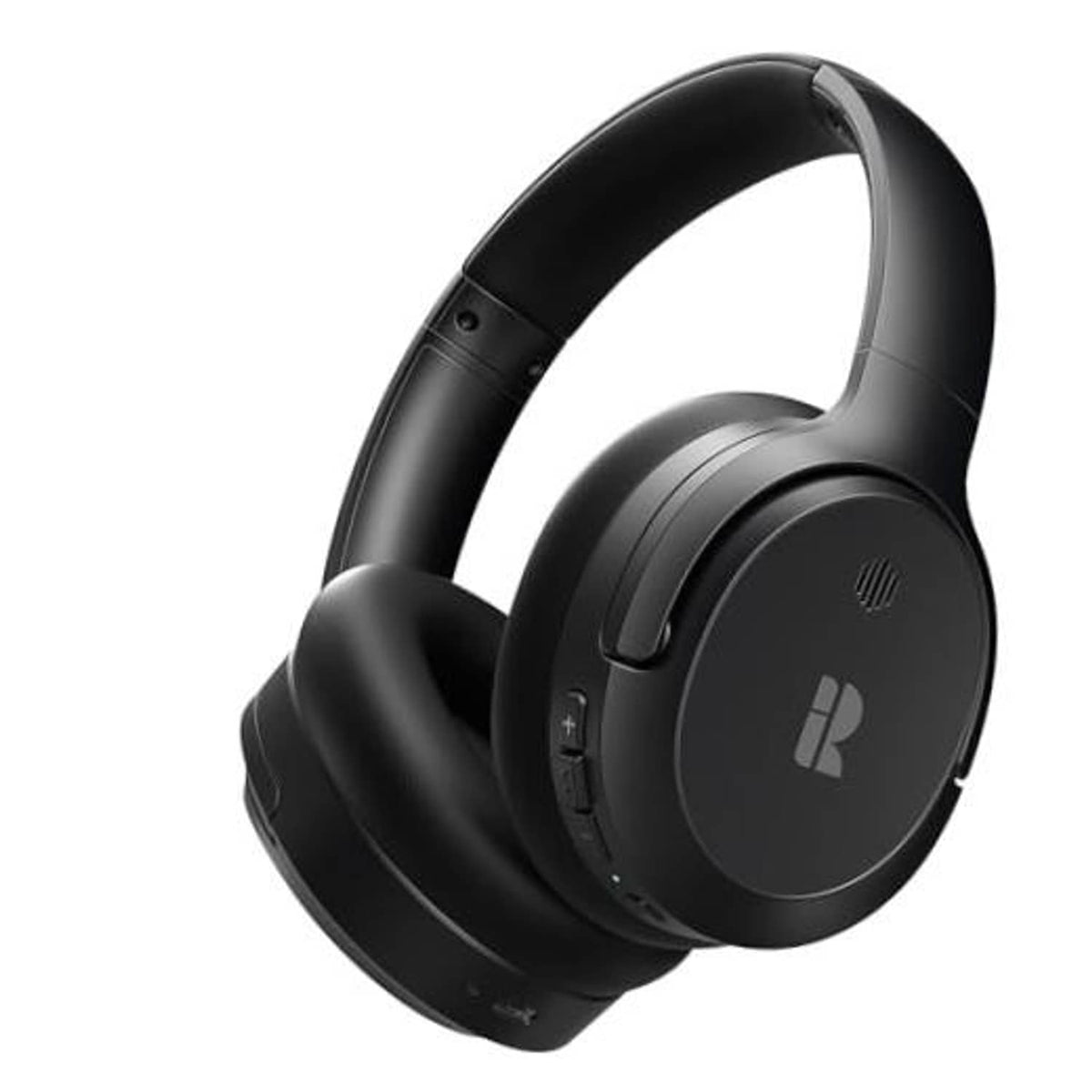 Black over-ear ANC Bluetooth headphones, cushioned earcups and padded headband
