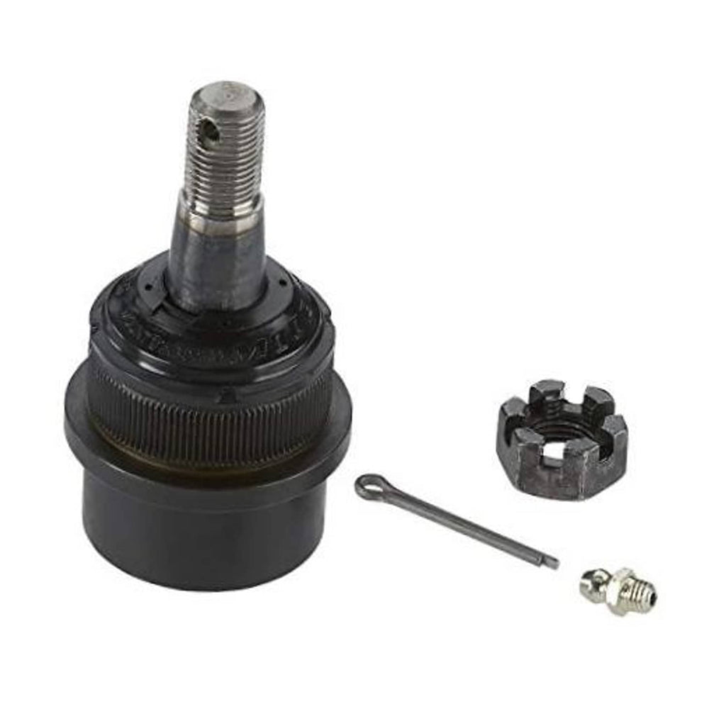 Front upper ball joint assembly with hardware pin and clamp