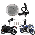 Ignition switch and fuel cap seat lock key set with keys, cylinder, and mounting parts