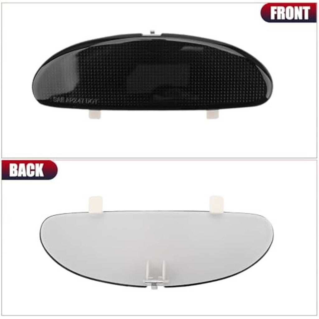 Door panel reflector plate set, front black lens and back white housing