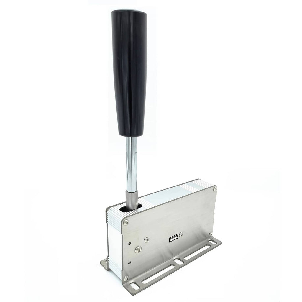 USB sequential shifter controller with black knob and metal base plate