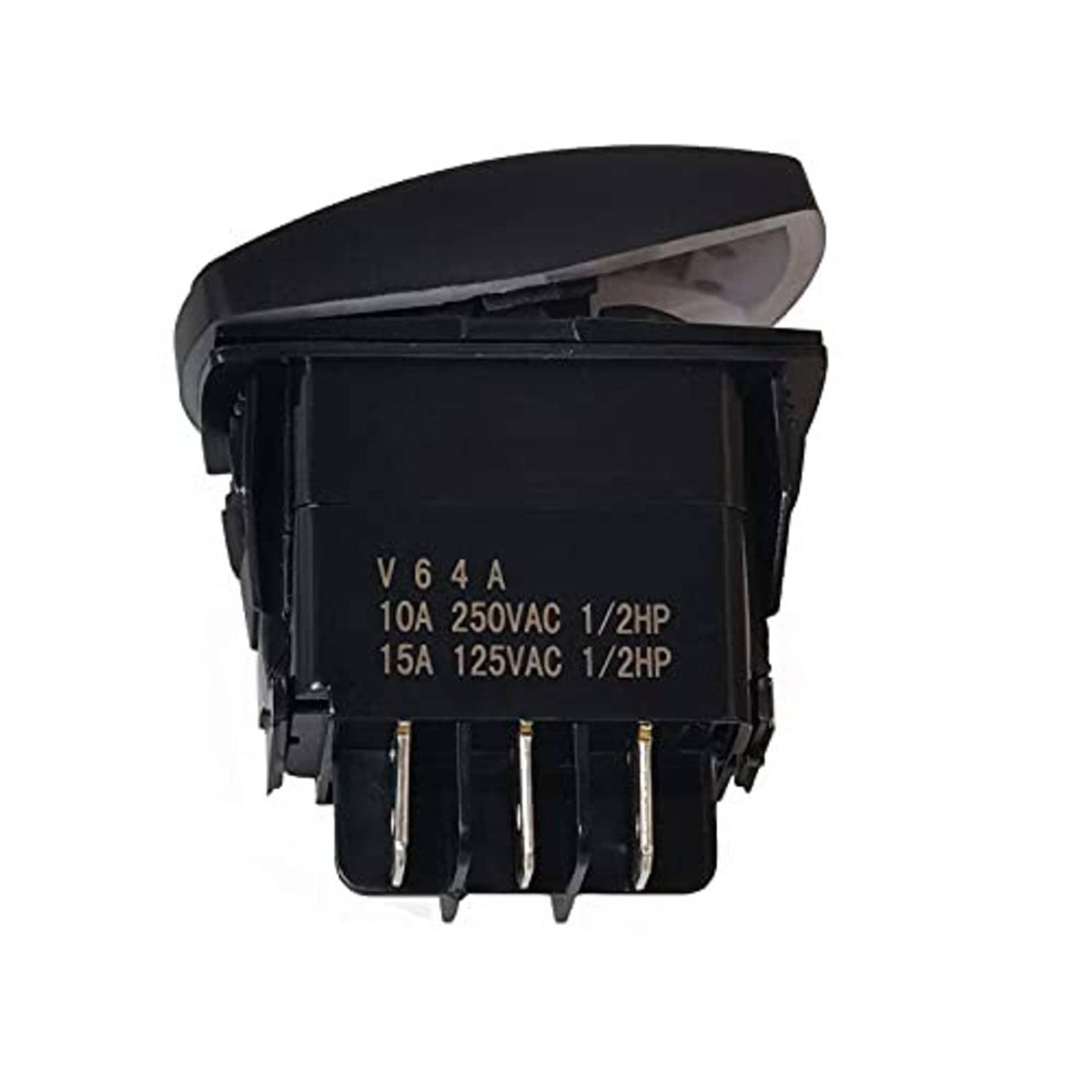 Forward/reverse switch module with V6 4A and 10A/15A 250VAC/125VAC ratings on housing