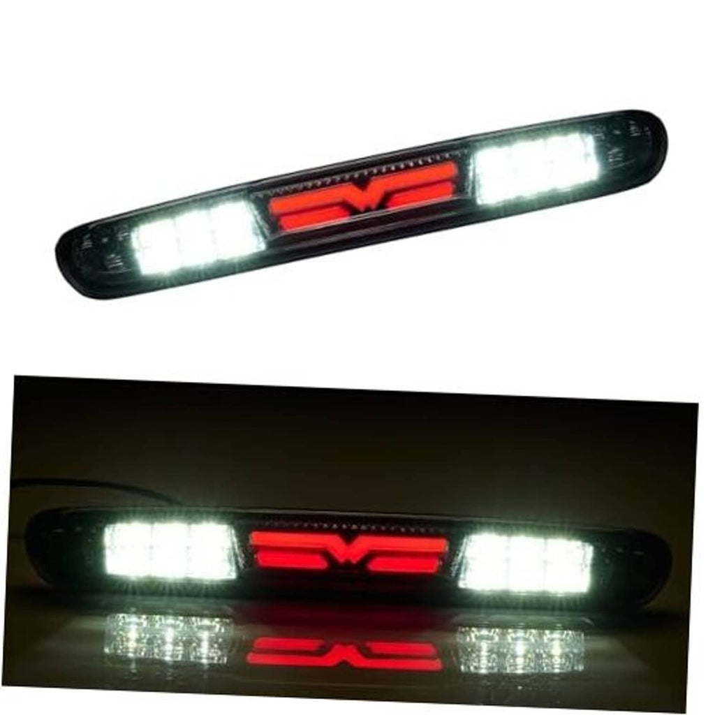 Third brake light assembly with clear lens and red LED center strip