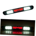Third brake light assembly with clear lens and red LED center strip