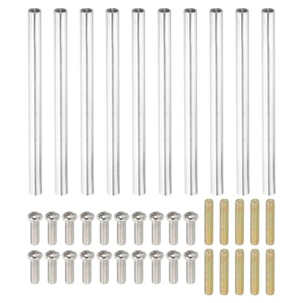M4 coupling nuts kit with multiple 75mm threaded connector bars and coupling nuts