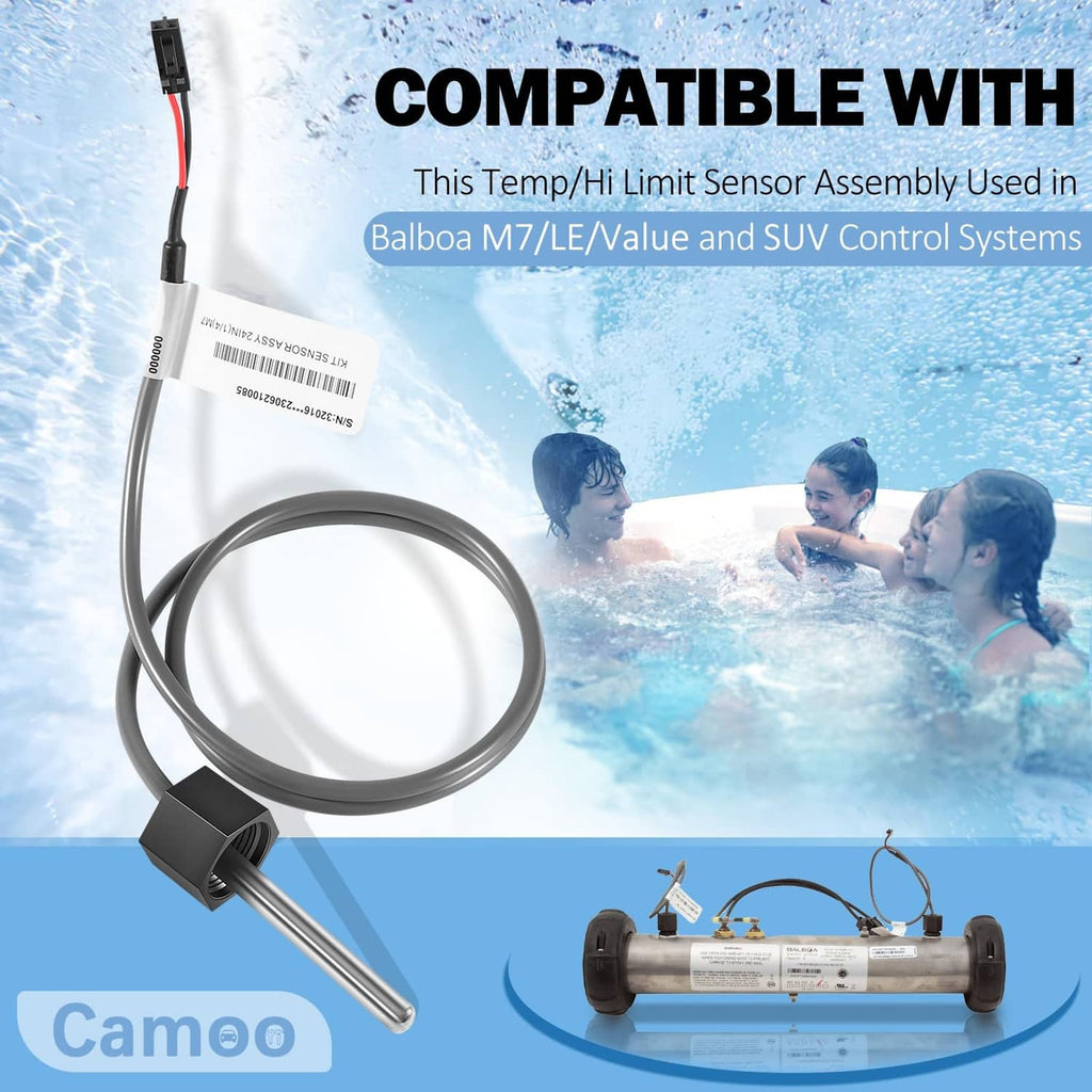 Temperature/Hi limit sensor assembly with cable, probe, and connector plug