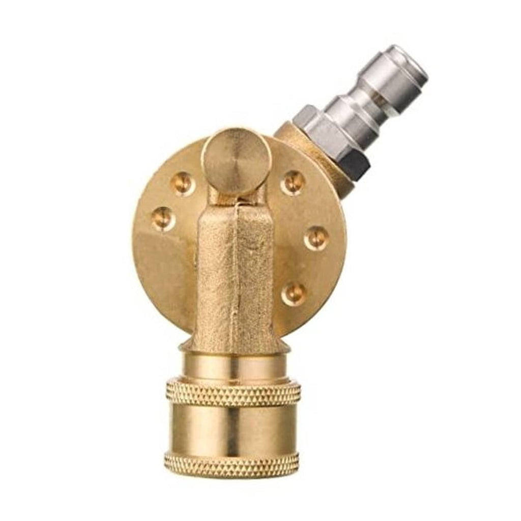 Brass pivoting quick-connect coupler with 1/4 in quick-plug fitting