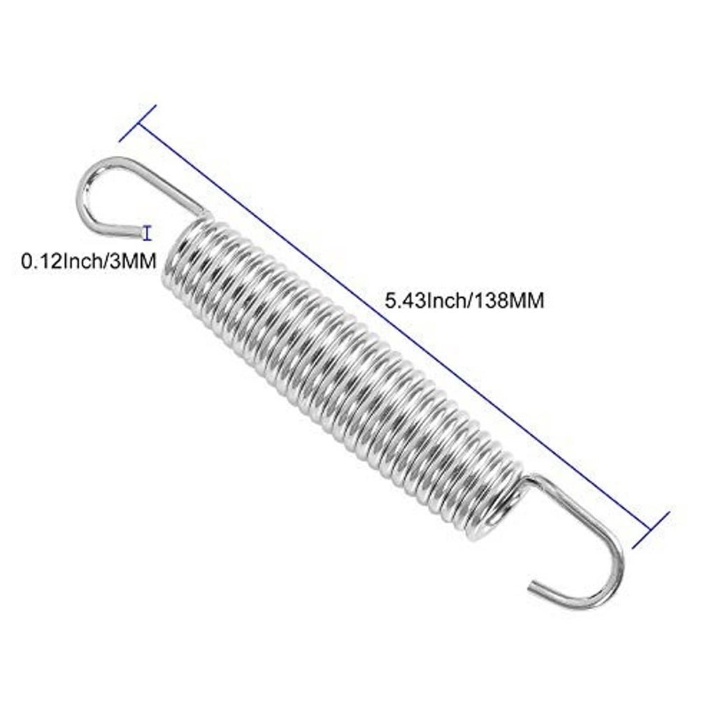 Galvanized steel trampoline spring with U-shaped hook, 5.5 in length