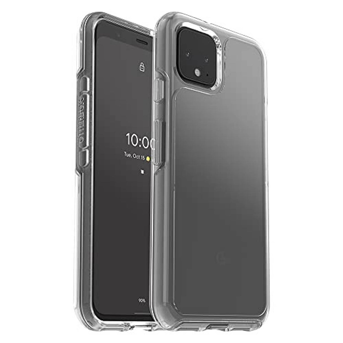 Clear protective case with camera cutout and side button covers for Pixel 4