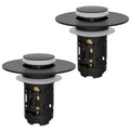 Bathroom sink pop-up drain strainer stoppers, matte black, two-piece set