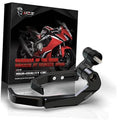 Black CNC motorcycle clutch and brake lever guards with two adjustable end caps