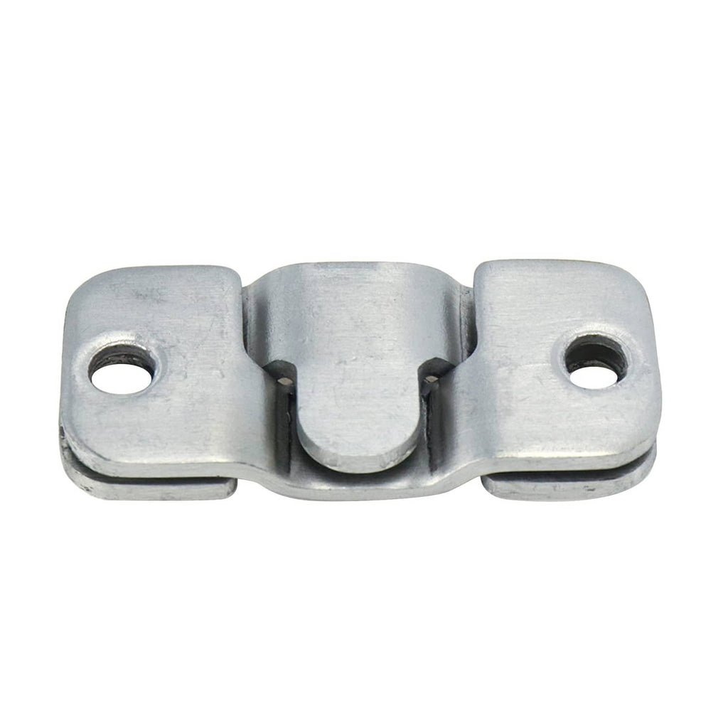 Brushed metal U-shaped couch connector with interlocking center and two mounting holes