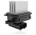 HVAC blower motor resistor with aluminum heat sink and black plastic housing, 4-pin connector