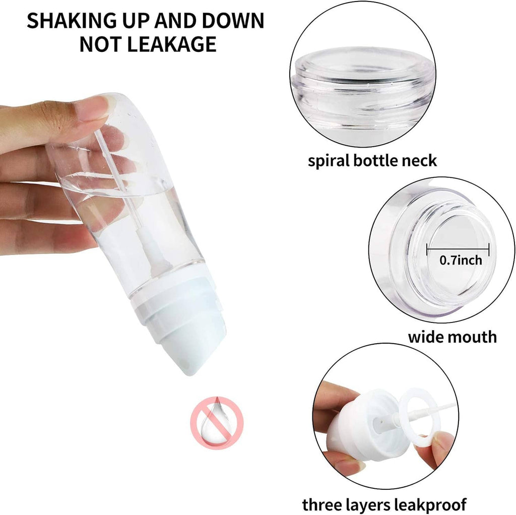 Clear spray bottle with white cap, wide mouth and leakproof three-layer design