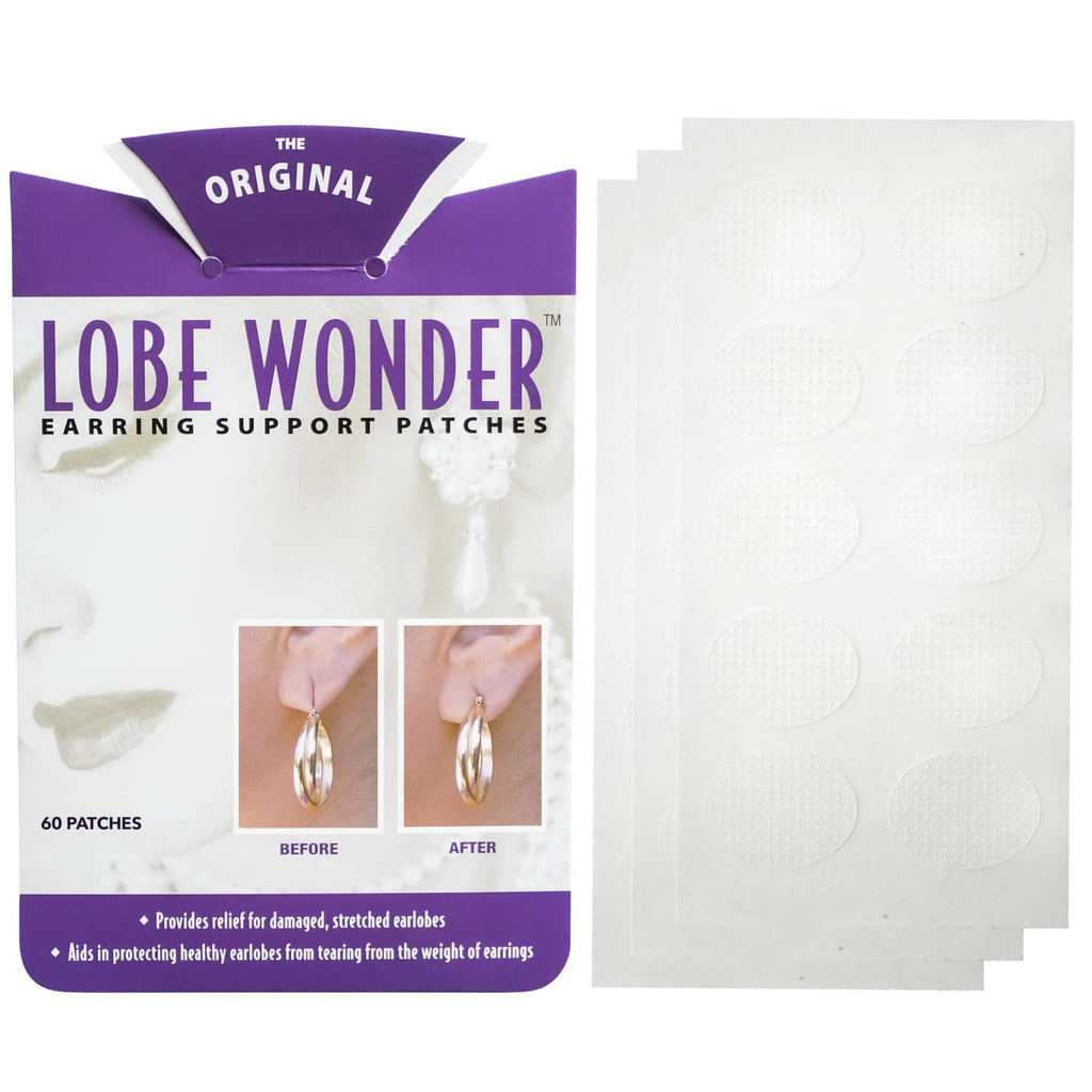 Clear ear support patch sheet and retail box, 60 count, pack of 1