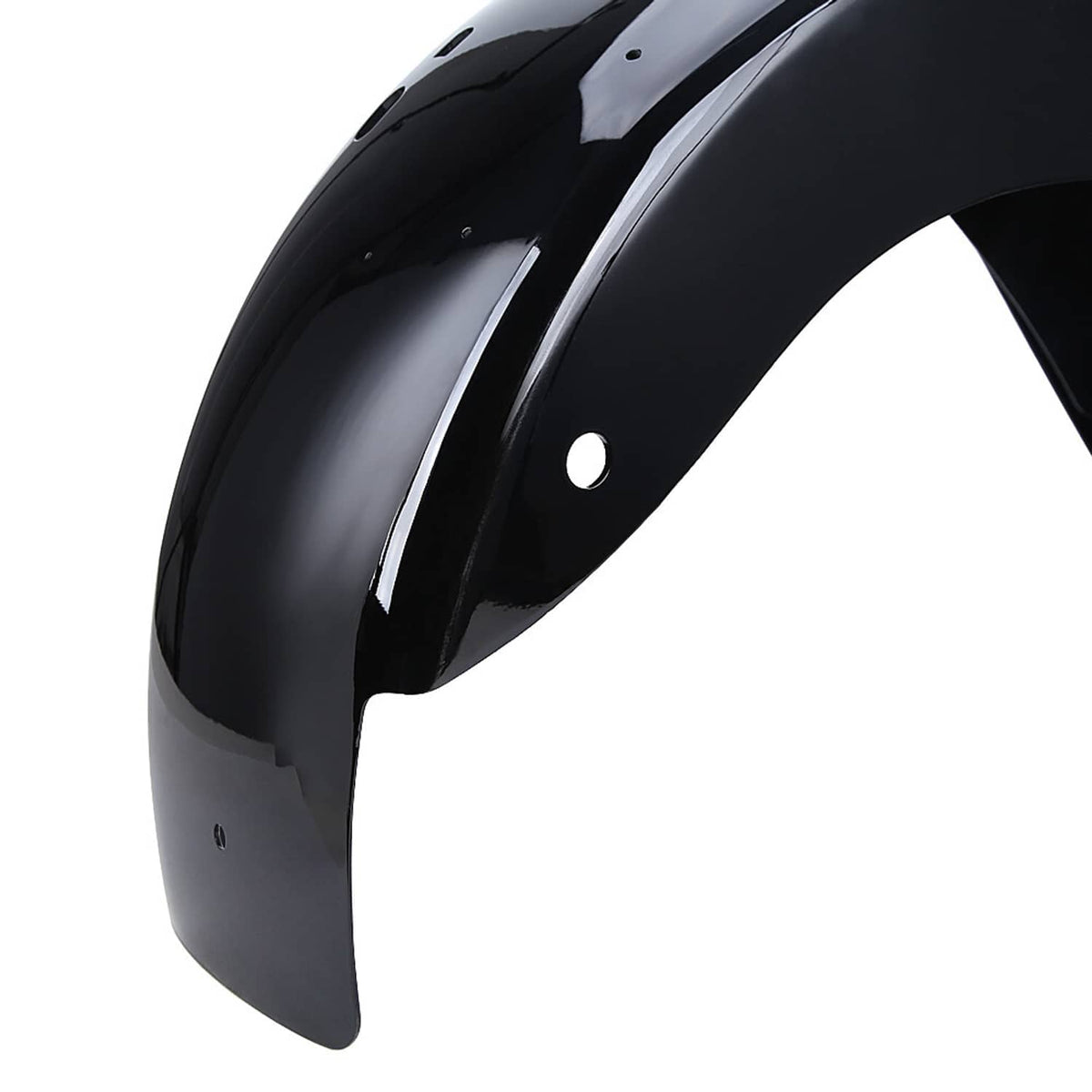 Black LED rear fender panel with mounting holes and curved red light strip