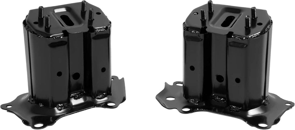 Front bumper reinforcement brackets, black powder-coated steel with base tabs