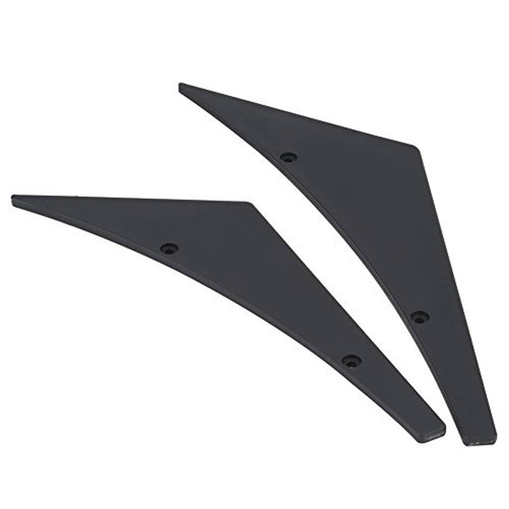 Pair of black front bumper lip splitter fins with drilled mounting holes