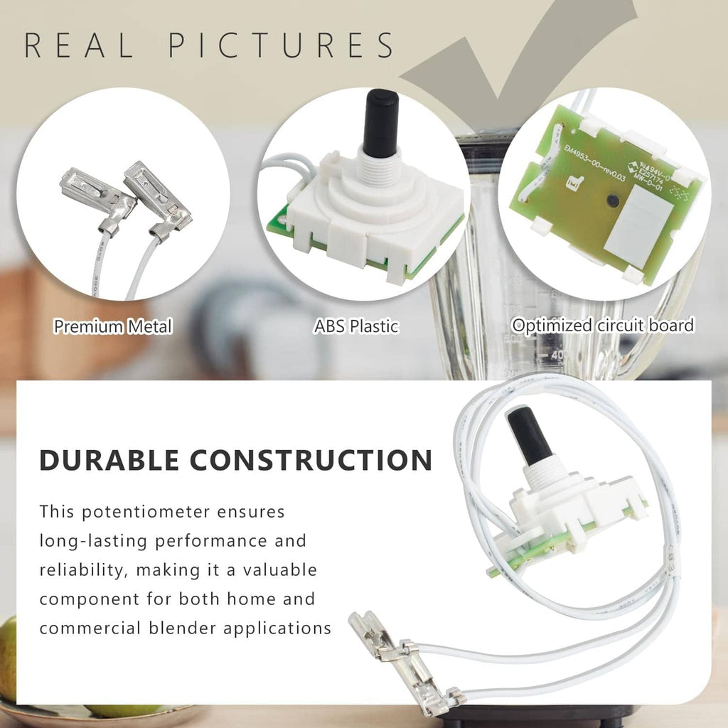 Potentiometer switch replacement kit: ABS plastic module, green PCB, and wire leads