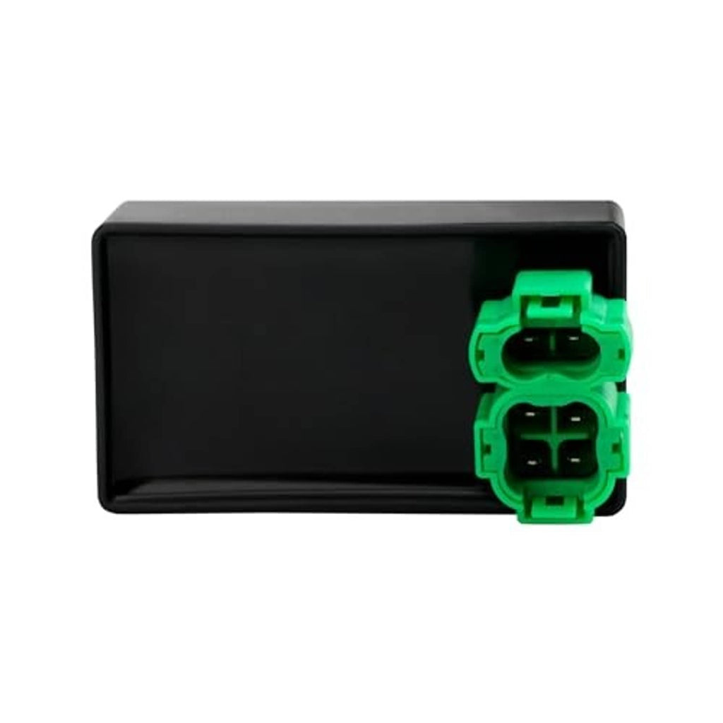 Black CDI cooling fan control box with side-mounted green connector block