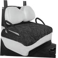 Black quilted heavy-duty golf cart seat cover with cutouts and protective padding